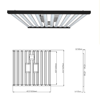 2000umol / S 1000 Watt Led Grow Light Bar Led Grow Light Strips Untuk Pertanian Vertikal