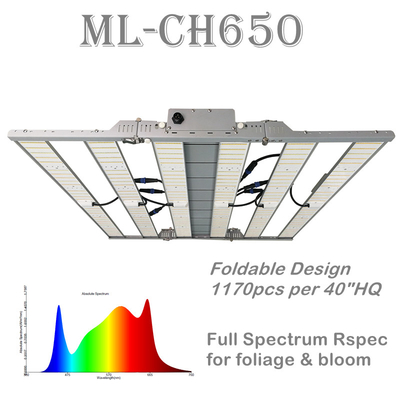 RikoLite 650W 1820umol/S 6 Bar Lampu Rumah Kaca LED Tumbuh