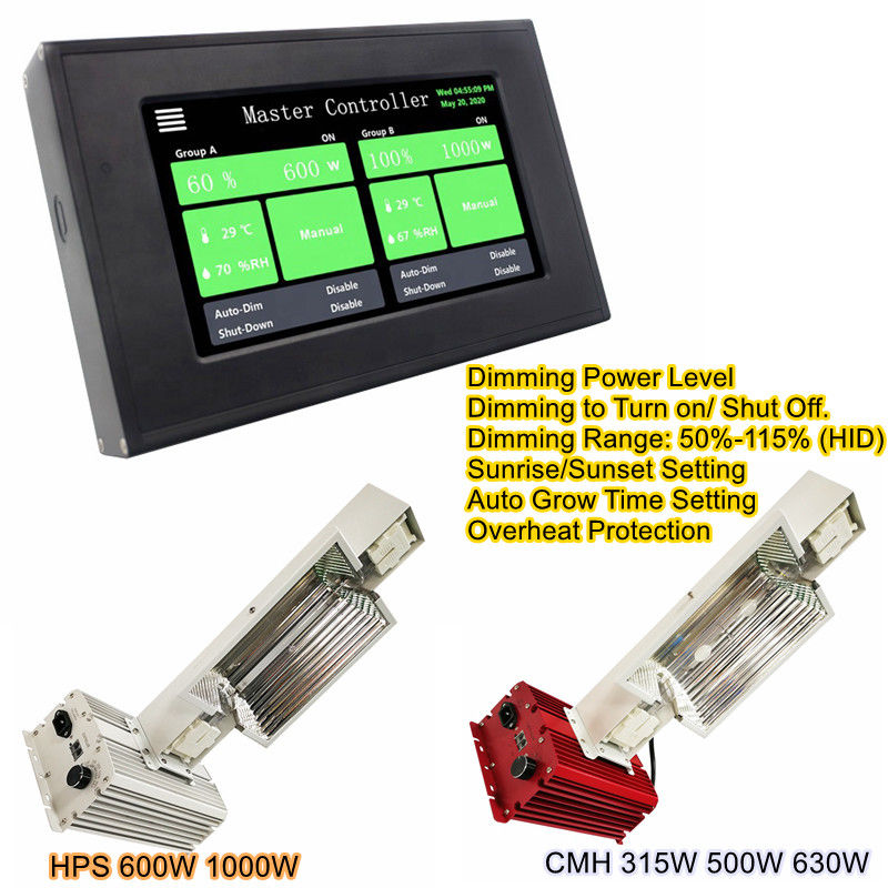 Sensor Kelembaban 315W 0 10V Controller CMH HPS Pencahayaan Tumbuh Tanaman Dalam Ruangan